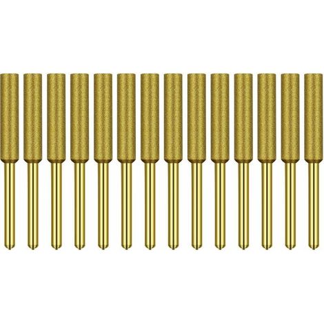 Affûteuse de tronçonneuse 12 pièces roues d'affûtage de diamant de titane, accessoires de chaîne d'affûteuse de chaîne d'huile Or 4.8mm (1/5)