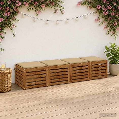 vidaXL 4-Piece Seat Cushions SOEST 4 pcs 100% Polyester Beige (1/5)