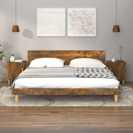 vidaXL Bedside Cabinets 2 pcs Smoked Oak Engineered Wood (1/5)