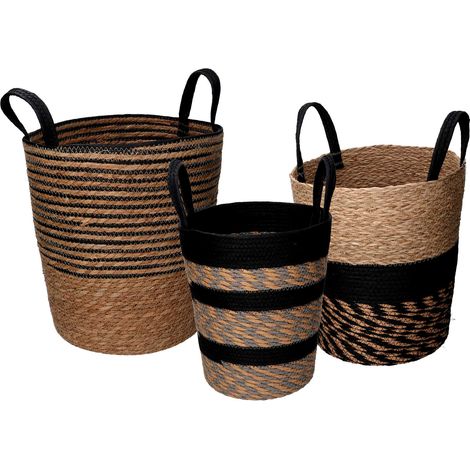 Set 3 Ceste Rotonde in Fibra Naturale (1/5)
