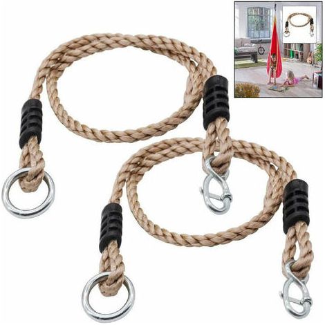 royaluxe - 1 Paire de Balançoire Arbre Enfant, Cordes Balancoire Sangles Réglables Balançoire Arbre en Bois Enfants Adulte Siège Suspendu (1/4)