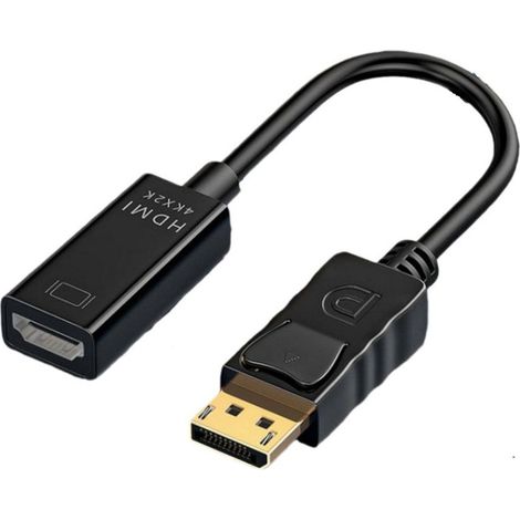 Adaptateur DisplayPort vers HDMI 4K, Adaptateur Unidirectionnel DP 1.2 Mâle vers HDMI 1.4 Femelle, Convertisseur DP vers HDMI, Compatible avec PC TV Moniteur Projecteur Dell HP et Plus (1/5)
