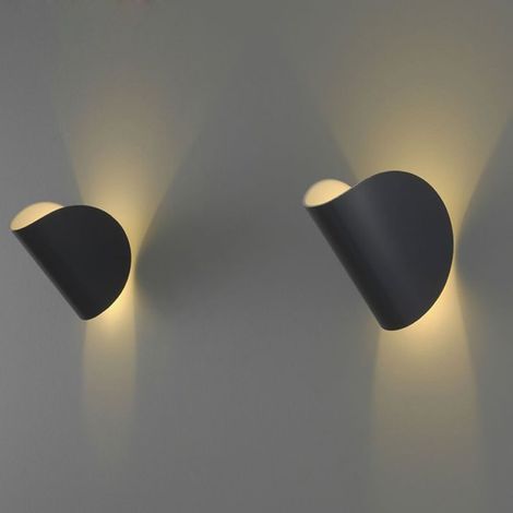 Applique murale moderne à LED, applique murale pivotante, lampe de vanité de salle de bain, lampe de lecture de chevet - noir - lumière chaude (1/3)