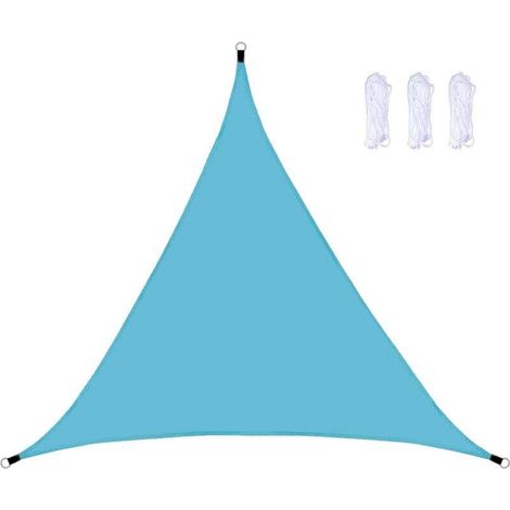Voile d'ombrage incurvé pour extérieur commercial - Triangle bleu turquoise - Tissu d'ombrage robuste et respirant pour extérieur camping/jardin/plage/parc/auvent de terrasse - Tissu d'ombrage de pro, (1/5)