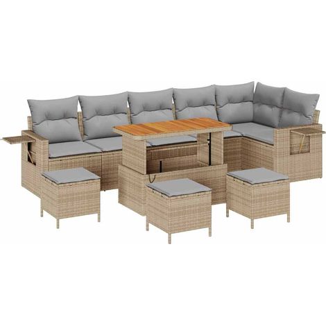 Maison Exclusive - Conjunto de sofás de jardín con cojín 12 pcs B (1/5)