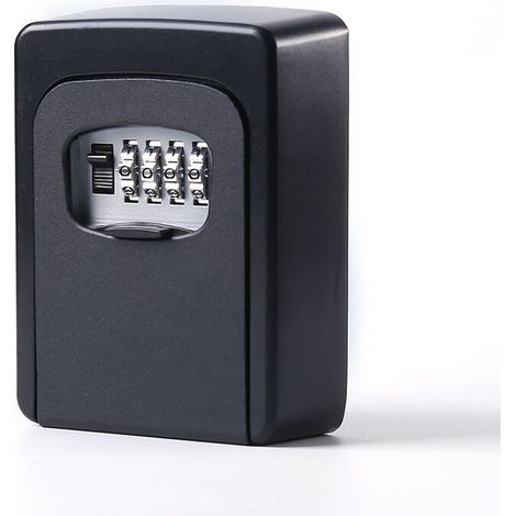 Boite à clé sécurisée avec Code, Boite a clefs Murale avec Code à 4 Chiffres,Boite a clefs securisee Exterieur Imperméable et antirouille,Code réinitialisable(Noir) Devenirriche