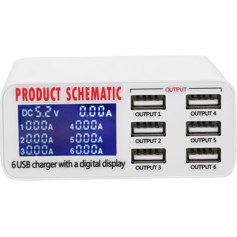 Intelligentes USB-Ladegerät mit 40-W-Netzteil, EU-Stecker, 100–240 V, 50–60 Hz (1/5)