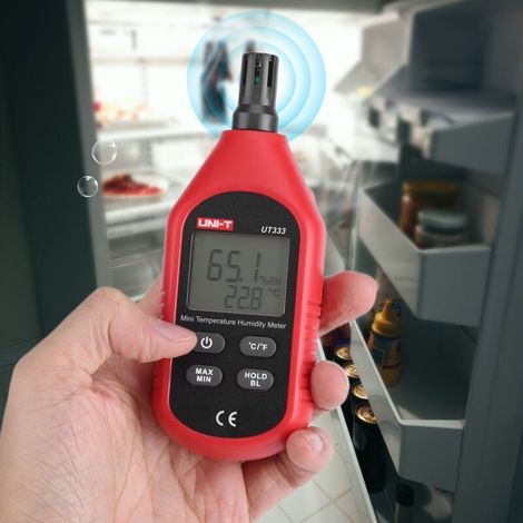 UT333 Tragbares LCD-Thermometer/Hygrometer, digitales Lufttemperatur- und Feuchtigkeitsmessgerät
