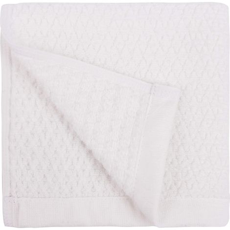Lot de 6 Gants de Toilette en Jacquard à Losanges - Blanc, 3472 cm (1/4)