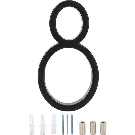 Numéro de maison 8 en alliage de zinc, résistant à la rouille, lisible, pour porte extérieure de domicile ou bureau. (1/5)