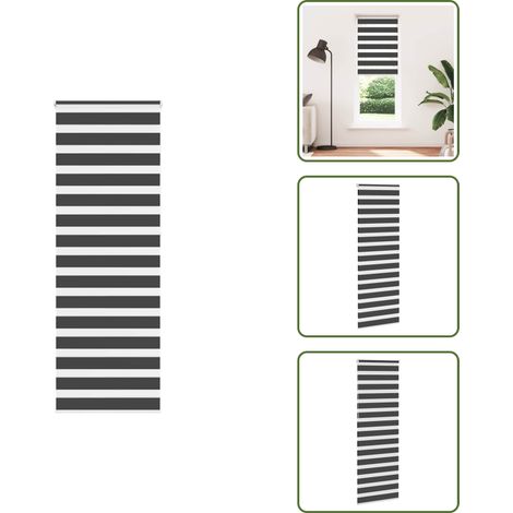 Zebrarollo Schwarz 85x230 cm Stoffbreite 80,9 cm Polyester - Zebra-Jalousie - Zebra-Jalousien - Zebra-Rollo - Doppelrollo (1/5)