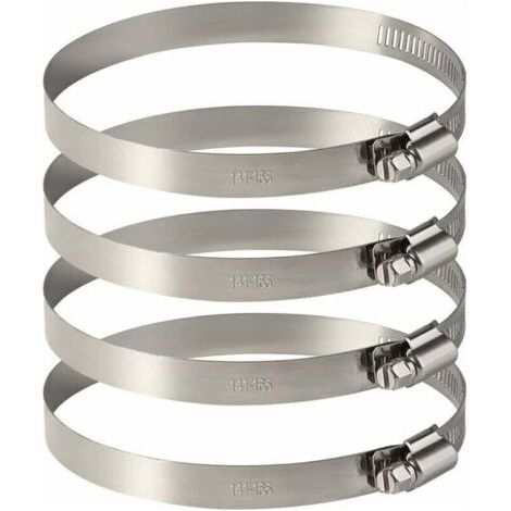 colliers de serrage réglables en acier inoxydable de 150 mm pour la fixation de tuyaux flexibles (141-165 mm) (1/4)