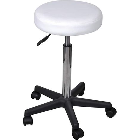Taburete de oficina blanco vidaXL (1/4)