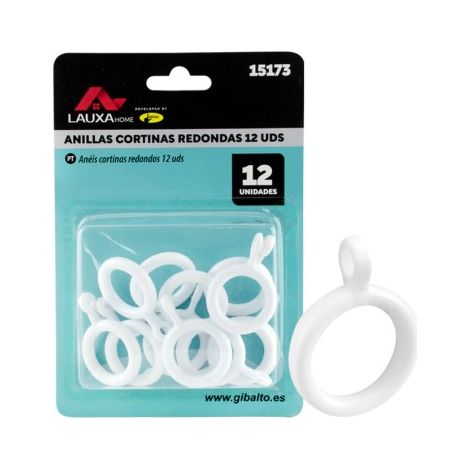Anillas Cortina Redondas LAUXA HOME Plástico Ø20 mm Blanco Pack 12 Uds (1/5)