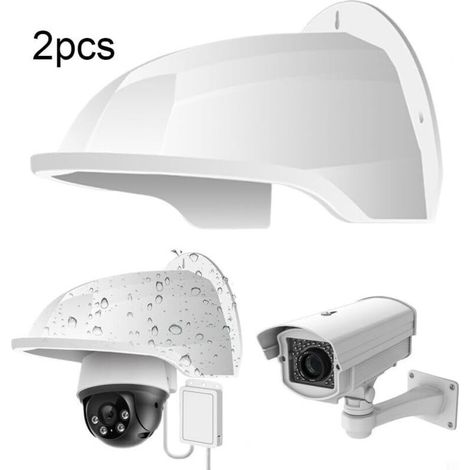 2 PCS Housse de protection contre la pluie et la poussière pour caméras extérieures,Résistante aux intempéries,Visibilité claire (1/4)