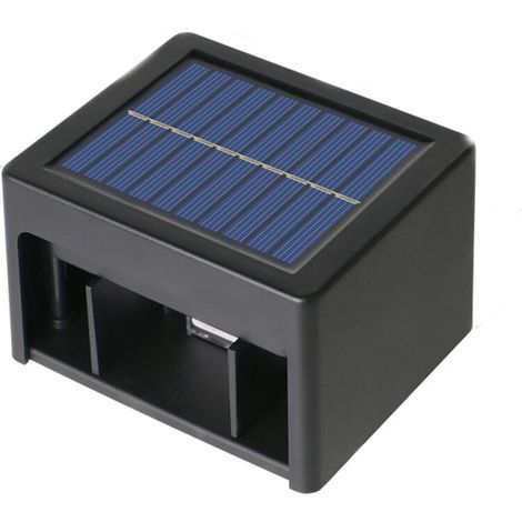Paquet de 2 appliques murales solaires, lumière solaire LED pour jardin extérieur, applique murale Led extérieure IP65 étanche lumière de porte solaire (1/5)