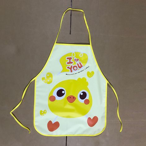 Tablier enfant pour cuisiner, peindre et faire le ménage, imperméable, sans manches, jaune. (1/5)