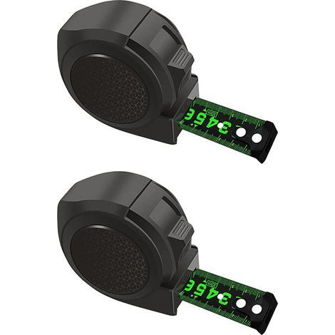 Metre ruban 5m,Mètre à ruban en acier fluorescent,Nouveaux Mètre ruban fluorescents autobloquants,Outils ruban à mesurer durables pour le bricolage ou le projet construction (2 pièces) (1/5)