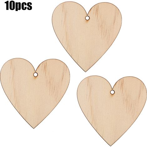 10 Plaques en Bois à Suspendre DIY Création Manuelle Déco Sapin de Noël Fournitures avec Corde (N°15)