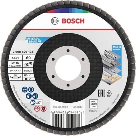 X451 Disque à lamelles, 115 x 22,23 mm, K60, Z29, lot de 15