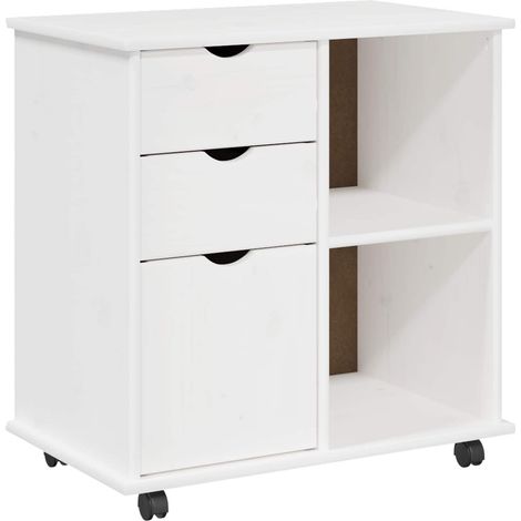 Gabinete rodante 63,5 x 39 x 65,5 cm Madera de Pino Macizo vidaXL