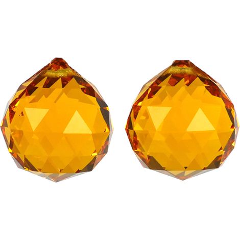 Lot de 2 boules lumineuses en cristal coloré - 40 mm Ambre (1/5)