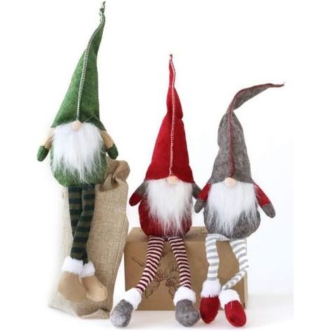 Christmas Decorations, Gnome Ornaments for Home, Cute Santa Figurines, Gnome Elf Decor - 3pcs (1/4)