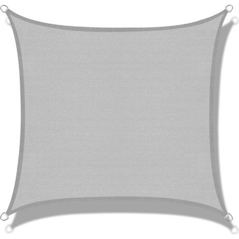 Voile d'ombrage (HDPE) Rectangulaire 2 x 2m Gris Protection des Rayons UV pour Terrasse Camping Extérieur Jardin (1/5)