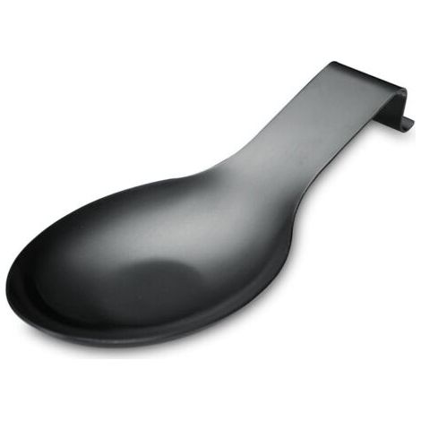 BUNTHAUS Repose-cuisinière noir mat - 1 pc, Porte-cuisinière acier inoxydable 9,5 pouces, Pour louches pinces spatule - Noir (1/5)