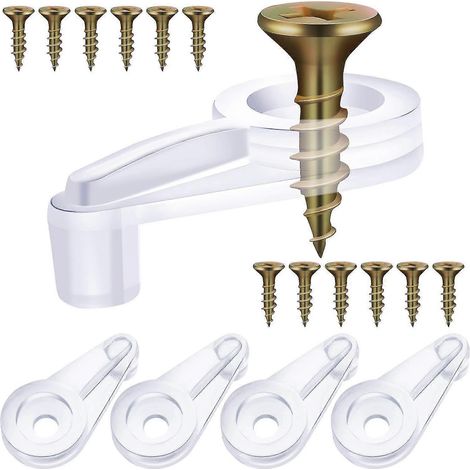Kit de 40 clips de fixation pour verre, clips pour verre de meuble 4 mm avec vis pour la fixation du verre (1/4)