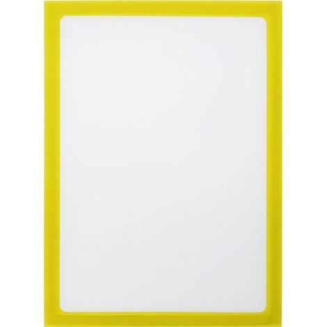PrimeMatik - Pochette magnétique d'affichage document en format A5 avec cadre flexible jaune (1/5)