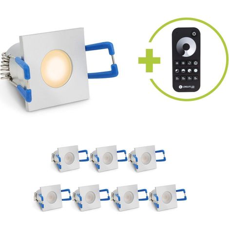 Einbaustrahler Mini Livorno eckig 3W 2700K IP65 - Farbe: silber - Anzahl: 8x (1/5)