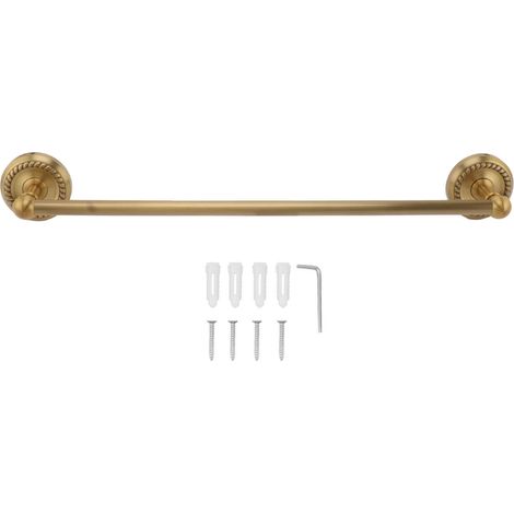 Porte-serviettes en cuivre style européen, barre simple, porte-serviettes suspendu, style antique (1/5)