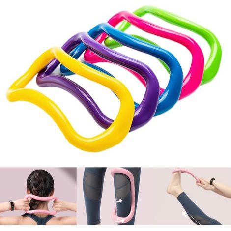 Yoga Ring,5 Pièces Yoga Cercle Anneau de Massage Yoga Pilates Cercle Anneau de Pilates Anneau D'étirement de Fascia pour Étirement Cuisses Abdominaux Jambes (1/4)