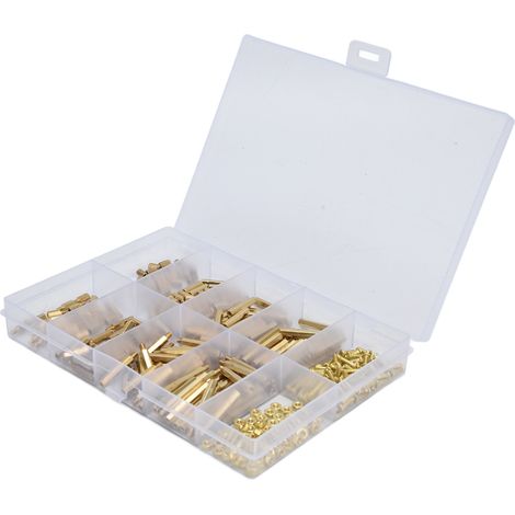 Kit 350 pièces vis M.2 laiton hexagonal acier inoxydable assortiment écrous pour tôlerie tuyauterie industrie (1/5)