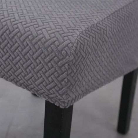 Housse de chaise - - Lot de 4 - Élasthanne extensible - Gris - Déhoussable et lavable (1/5)