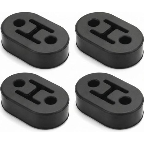 Support D'échappement En Caoutchouc - Double Trou Ø74 5mm X 11mm - Absorption Vibrations Résistant Chaleur - Pour Silencieux Voiture Universel - Lot De 4 (1/5)