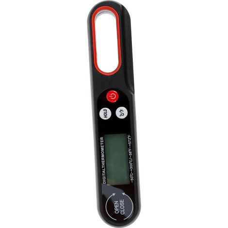1 Stück kabelloses digitales Grillthermometer mit Sofortanzeige für Grill, Fleisch und anderes Kochzubehör, Kunststoff, Schwarz (1/5)