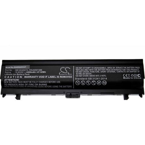 vhbw Akku Ersatz für Lenovo SB10H45073, SB10H45074 für Notebook (4400 mAh, 10,8 V, Li-Ion) (1/2)