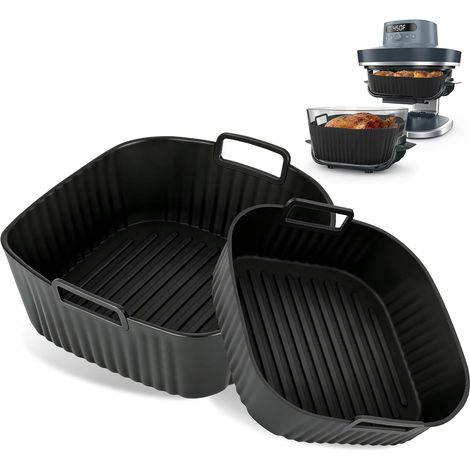 Moules Silicone Pour Friteuse Air Ninja Crispi Pro - Lot De 2 - Antiadhésif - Compatible Verre 5,7L Et 2,4L - Cuisson Saine