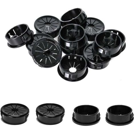 25 passe-câbles, clips de 28 mm de diamètre, passe-câbles ronds en nylon pour câbles de bureau, noirs (1/4)