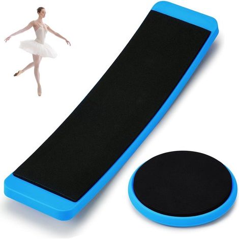 Spinning Board Set - 2-Piece - Portable - Improves Balance - Spinning Training Equipment - Suitable for Figure Skating, Ballet, Ice Skating, Gymnastics, and Cheerleading - Blue (1/5)