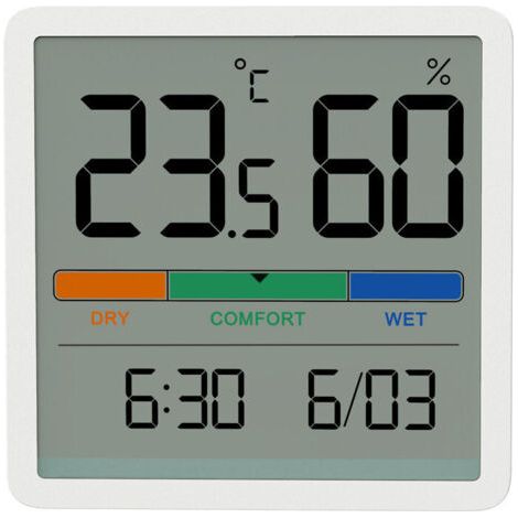 Temperatur- und Feuchtigkeitsmonitor, 3-in-1-Temperaturmessgerät mit Digitalanzeige, Thermometer