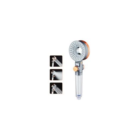 Wassersparender Duschkopf mit drei Strahlarten, druckbeaufschlagte Handbrause mit Antikalkfilter, wassersparender Duschkopf mit Abschaltautomatik. – Crezuo
