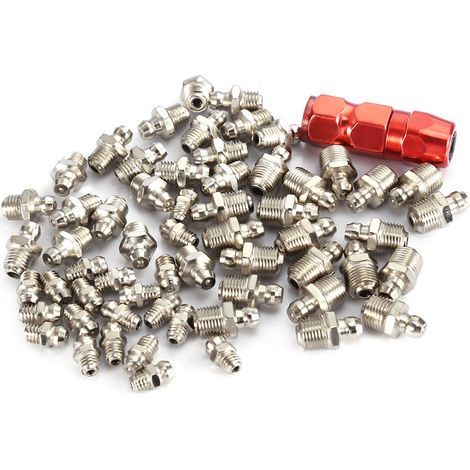 Jeu de raccords de graissage métalliques pour pièces mécaniques - Embouts de graisseur de rechange (1/5)