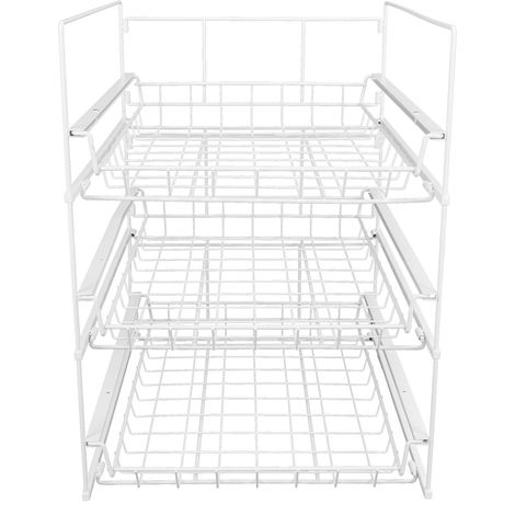 Étagère à trois niveaux amovible, étagère de rangement pour armoire, étagère de rangement de cuisine, égouttoir à vaisselle, étagère à épices (1/5)