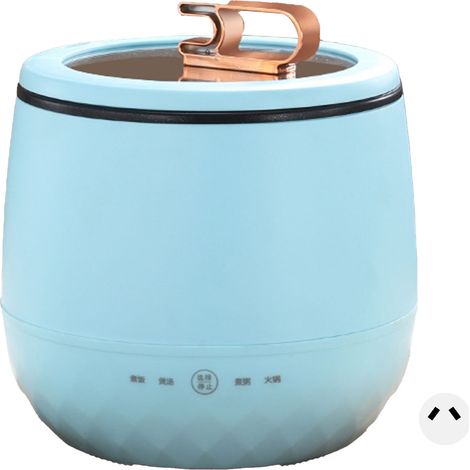 Casserole électrique antiadhésive multifonction avec couvercle, petite marmite intelligente pour riz et bouillie, cuisine domestique, bleu, prise AU 220V (1/4)