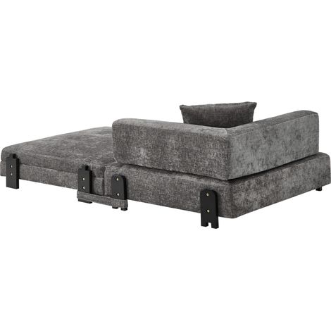 Canapé convertible compact avec ports USB et Type-C, rangement, accoudoirs et coussins, idéal petits espaces, lit d'appoint, gris foncé CHICFURN (1/5)