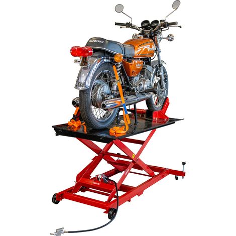 BIKETEC WERKSTATTHANDWERKER HYDRAULISCHER PLATTFORMHEBER FÜR MOTORRÄDER, TISCH 1800 x 660 mm, BIS ZU 450 kg (1/3)