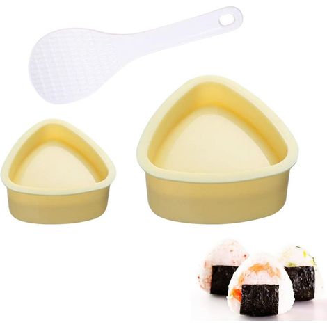 Moule à Sushi Triangulaire, Moule à Boules de Riz Bento Onigiri, Triangle Sushi Mold avec Cuillère, Fabricant d'Onigiri, Mold pour Boule Riz DIY Cuisine Familial, Outils de Cuisine Japonaise, 3 Pièces (1/5)